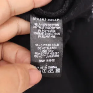 Lush Black Mixed Media Denim Trucker Jacket Raw Hem Contrast Stitch L thumbnail 3