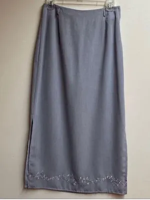 Fashion Bug Sz 8 Vintage Long Maxi Skirt W Floral Embroidery thumbnail 1