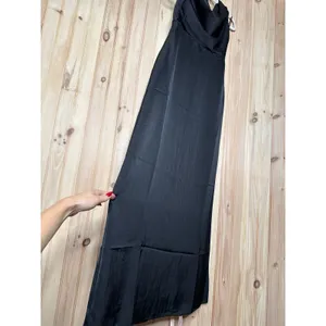 NWT Lulus Carmelo Black Satin Halter Neck Backless Maxi Dress Holiday Party Sz S thumbnail 5