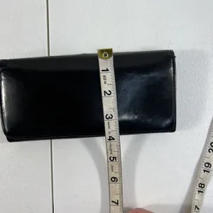 Patent Leather Black Wallet Clutch Credit Card Bi Fold Kiss Lock‎ Beautiful thumbnail 10