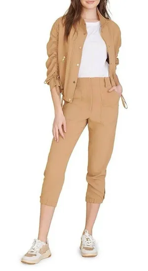 VERONICA BEARD Pants Brown Manisha Utilitarian Joggers Safari Trouser Size 6 thumbnail 1