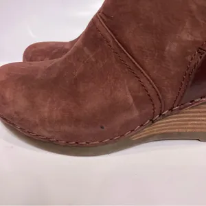 Dansko Shirley wedge ankle bootie maroon leather women’s size 36‎ comfort shoes thumbnail 5