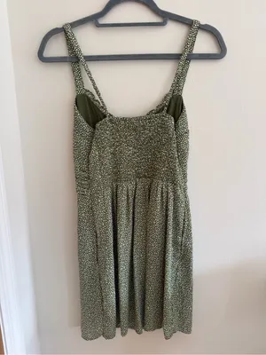 Abercrombie Olive Green Mini Dress with Tiny White Dots thumbnail 2