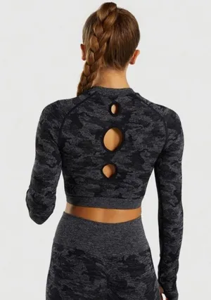 Gymshark Camo Long Sleeve Crop Top thumbnail 2