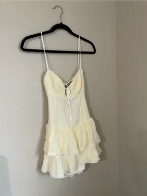Beverly and Beck Nothing Else Matters Mini Dress Size S Light Yellow thumbnail 6