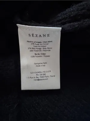 Sezane Gaspard Cardigan Black Mohair Alpaca Knit Sweater Size S thumbnail 12