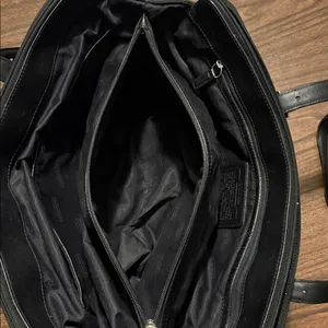 Coach Classic K1K 7434 Vintage Black Twill & Leather Carryall Bag thumbnail 4