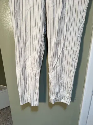 A New Day Women's Size 10 Zip Side Skinny Dress‎ Pant White Blue Gray Stripe thumbnail 3