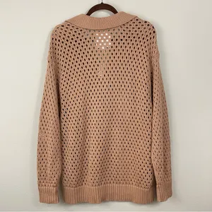 NWT Aerie Pointelle Collared Neck Oversized Long Sleeves Sweater Size‎ Medium thumbnail 8
