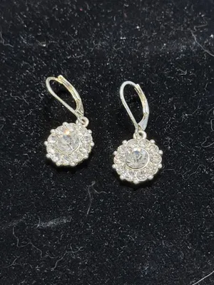 Crystal Halo Drop Earrings thumbnail 2