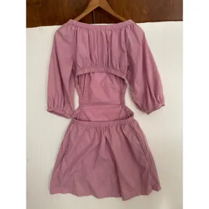 FREE PEOPLE Cut Out For This Mini Dress FEMININE Puff Sleeve Pink Flower Trail M thumbnail 3