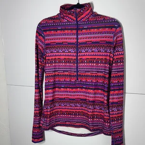 Nike Women’s Pink & Purple Striped Quarter-Zip Pullover thumbnail 8