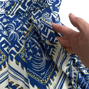 EUC Anthropologie Cory Lynn Calter Everly Blue Palm Tree Motif Size XS thumbnail 6