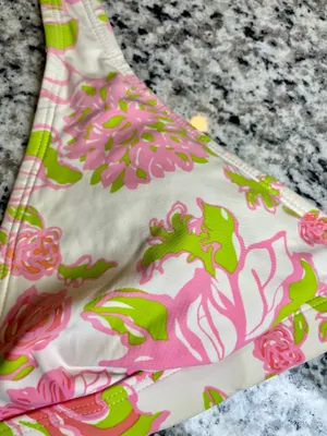 Lilly Pulitzer bikini Swimming top with push up hot pink Green Sz XS RN 88189 thumbnail 6