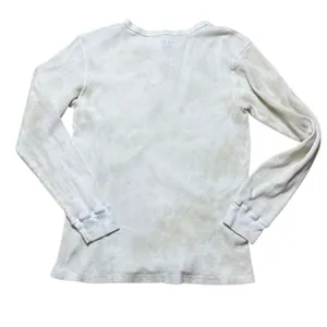 FU Boys Lie Waffle Knit Long sleeve Henley white and tan tie dye one size thumbnail 2