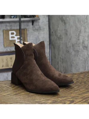 NWT Journee Collection Womens Comfort Foam Consuello Booties Faux Suede Brown 8W thumbnail 5
