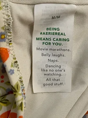 Aerie Real Good Strawberry Floral Bandeau Swimsuit Gingham Tie Women's M thumbnail 11