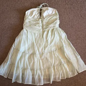 Light sage green strapless mini dress thumbnail 2