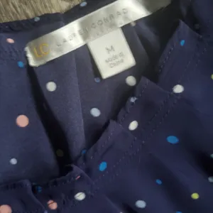 Lauren Conrad sheer top size medium, colors are navy blue, yellow, pin… thumbnail 2
