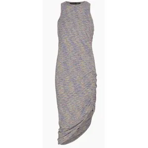 Veronica Beard‎ Haylee Rib-Knit Ruched Midi-Dress Multicolored thumbnail 5