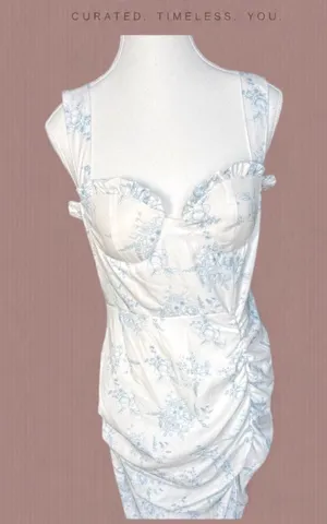 Cider midi floral dress white thumbnail 1