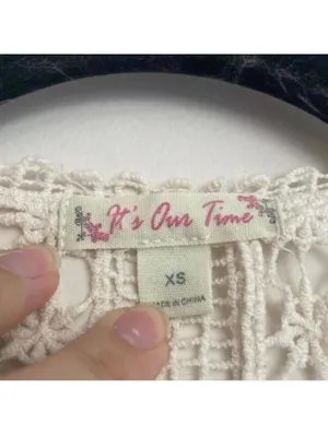 It’s Our Time Cream Boho Festival Prairie Western Crochet Fringe Bottom thumbnail 5