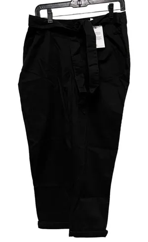 ASOS Maternity Black Paperbag Waist Tie Trousers Pants US 6‎ NWT thumbnail 1
