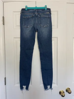 KanCan Dark Blue Distressed Skinny Jeans thumbnail 3