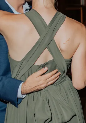 Birdy Grey Grace Dress Chiffon Olive with Slit thumbnail 4