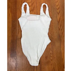 Andie Miami One Piece Smocked Swimsuit White size S cottagecore thumbnail 5