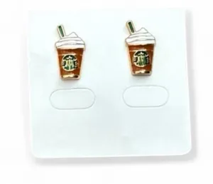 Mini Starbucks Frappuccino Earrings Gold thumbnail 3