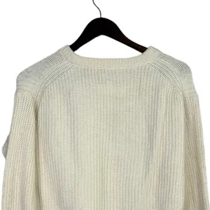 J. Crew Wool Blend Cable Knit Relaxed Fit Long Sleeve Crew Neck Sweater XS Cream thumbnail 5