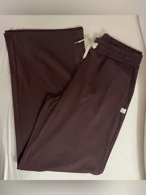 Vuori NWOT Halo Essential Wide Leg Relaxed Lounge Pants in Heathered Brown plum thumbnail 6