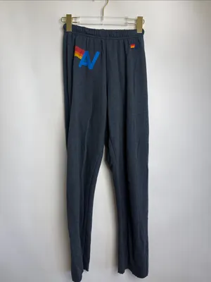 Aviator Nation Rainbow Logo Charcoal Cozy Sweatpants Size Small thumbnail 3