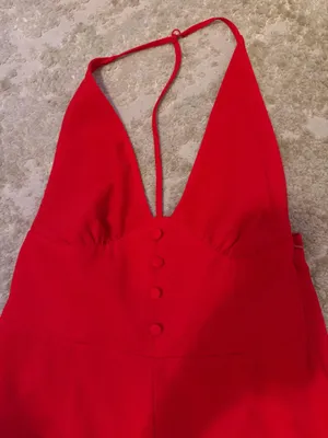 ASOS Halter Red Romper  thumbnail 1