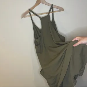Romper Dress Shorts Women Large Green Adjustable Straps Pockets Summer Lined thumbnail 9
