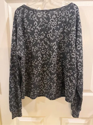 Wildfox Gray Leopard Print Long-Sleeve Pullover thumbnail 4