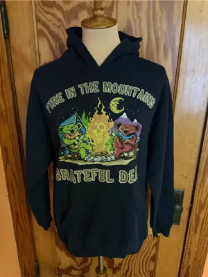 Grateful Dead Fire on the Mountain Dancing Bears Hoodie Medium Navy thumbnail 6