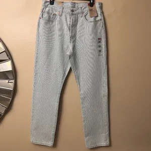 Levi's 501 Original Fit Women Size 31X30 Striped Denim Button Fly Straight Leg thumbnail 4