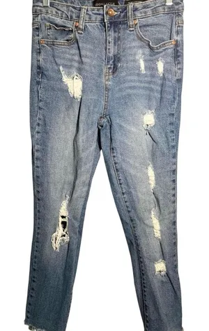 Kendall + Kylie The Relaxed Skinny Distressed Jeans thumbnail 1