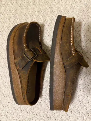 White Mountain Footbeds Brown Leather Slip-On Clogs Womens 6 thumbnail 7