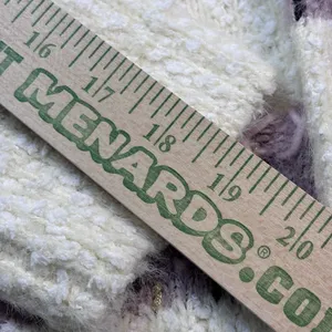 Absolutely Creative Worldwide Women's Fuzzy Striped Sweater L Cream Mauve Knit thumbnail 10