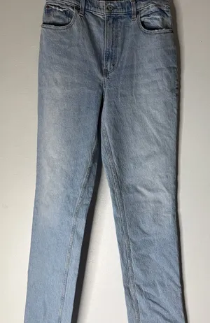 abercrombie fitch 90s‎ straight ultra high rise Size 29/8 XL Light Wash Distress thumbnail 1