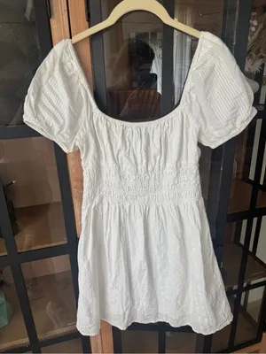 Aritzia Sunday Best Kay dress puff short sleeve babydoll mini tie front smocked thumbnail 7