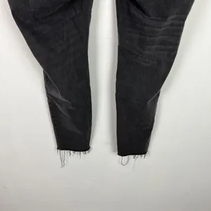 Madewell 9" High-Rise Skinny Jeans in Black Sea Raw Hem Plus Size 37 EUC T2555 thumbnail 8