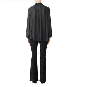Show Me Your Mumu Small Black Satin Jacquard Print Shirt Indie Sleaze 90s Grunge thumbnail 2