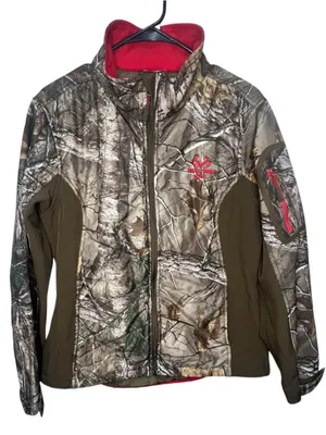 Realtree Camo Softshell Front Zip Long Sleeve Hunting Jacket Jacket thumbnail 1