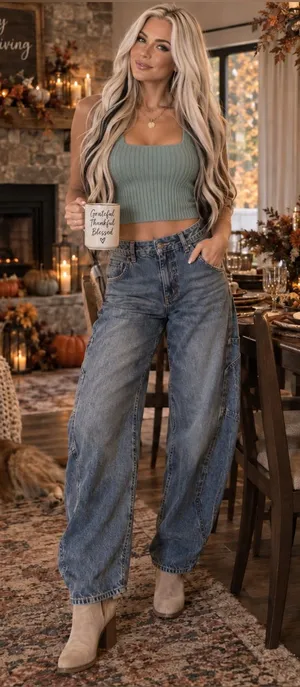 John Galt Square Neck Cropped Ribbed Sweater Tank thumbnail 1