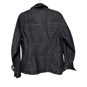 Ashley Stewart Dark Wash Embellished Denim Jacket‎ Womens 14W Studded Western thumbnail 4