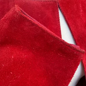 VTG 80s Suede Leather Jacket M Red Open Front Pleated Shoulder Bold Chic Casual thumbnail 13